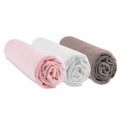 Drap housse bambou 32x72 Couffin Bébé Rose Blanc Taupe (Lot de 3)