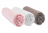 Drap housse bambou 32x72 Couffin Bébé Rose Blanc Taupe (Lot de 3)