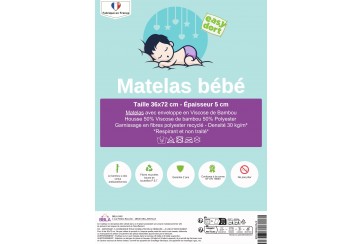 Matelas bébé 36x72 cm climatisé
