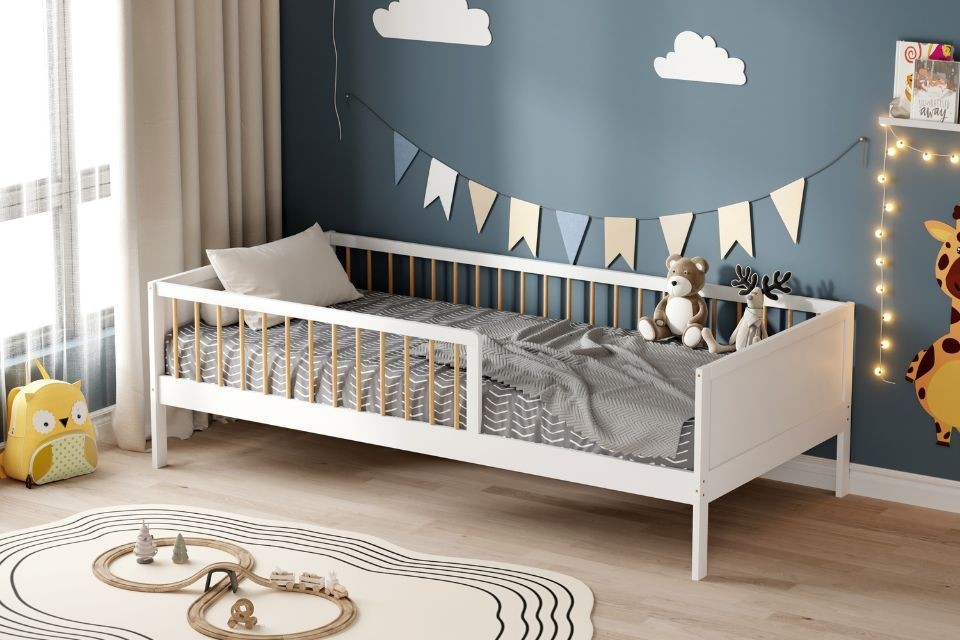 Lit enfant 90x190 cm avec barrière "Pépito"