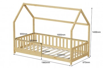 Lit cabane 90x190 cm - Tchoupi