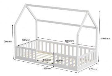 Lit cabane 90x190 cm - Nid enchanté