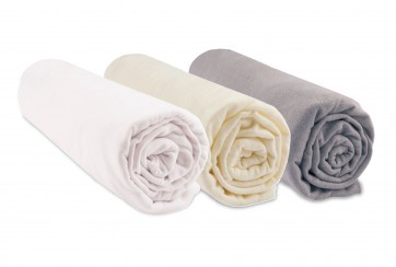 Drap housse 70x160 Coton Bio Blanc Écru Noisette (Lot de 3)