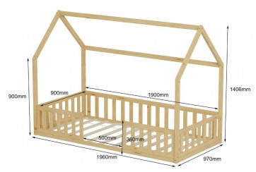 Lit cabane 90x190 cm - Nid enchanté