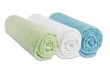 Lot de 3 draps housse jersey coton anis blanc turquoise 40x80 40x90