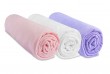 Lot de 3 draps housse jersey coton coloris fille rose blanc parme 40x80 40x90