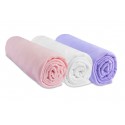 Drap housse 40x80 40x90 Coton Rose Blanc Parme (Lot de 3)