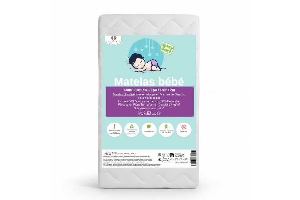 Matelas bébé 56x81 cm climatisé