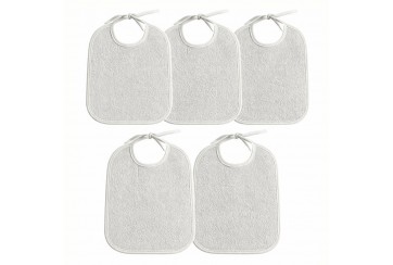 Bavoir imperméable 30x40 Coton Blanc (Lot de 5)