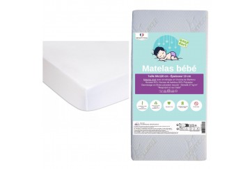 Kit matelas 60x120 + 2 alèses en Coton Bio