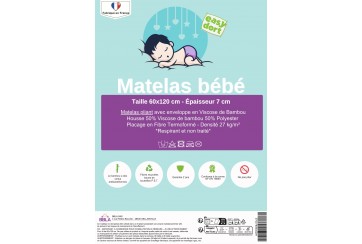 Matelas 60x120 pliant  Bambou, matelas de voyage 60x120