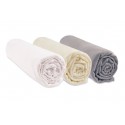 Drap housse 60x120 Coton Bio Blanc Écru Noisette (Lot de 3)