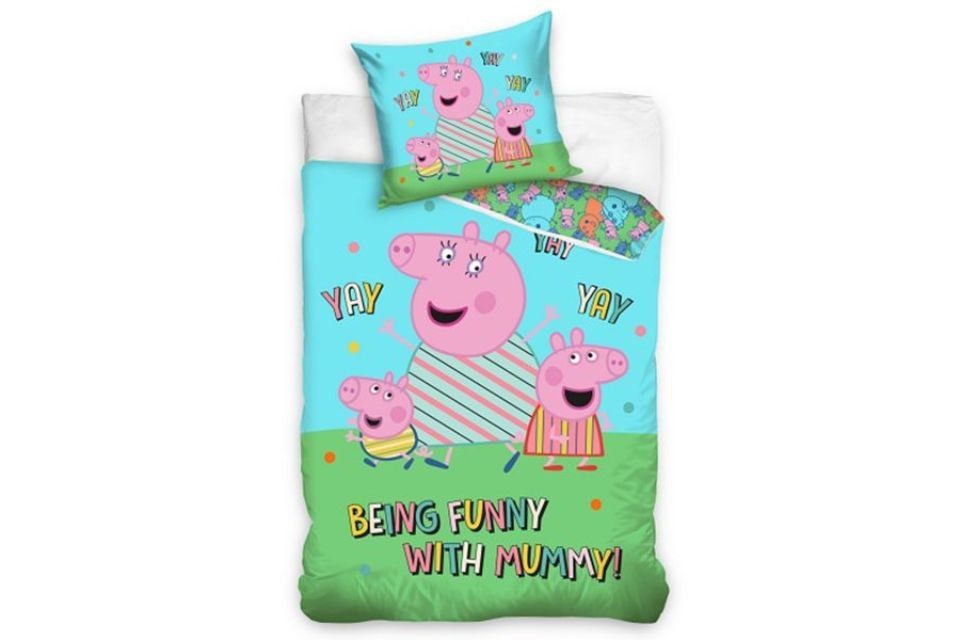Parure de lit enfant 140x200 cm - 100% Coton - Peppa Pig YAY YAY