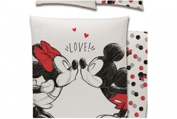 Parure de lit enfant 140x200 cm - 100% Coton - Mickey Minnie Love