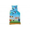 Parure de lit enfant 140x200 cm - 100% Coton - Super Mario Kart