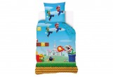 Parure de lit enfant 140x200 cm - 100% Coton - Super Mario Kart