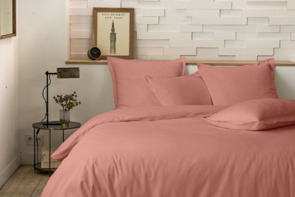 Parure de lit 220x240 cm 100% Percale de Coton 80 fils Lin