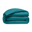 Parure de lit 240x260 cm 100% Percale de Coton 80 fils Bleu canard