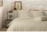 Parure de lit 220x240 cm 100% Percale de Coton 80 fils Écru Naturel