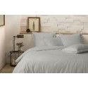 Parure de lit 220x240 cm 100% Percale de Coton 80 fils Gris perle