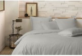 Parure de lit 220x240 cm 100% Percale de Coton 80 fils Gris perle