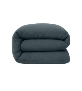 Housse de couette 100% Gaze de Coton Lavé, 220x240 cm - Bleu