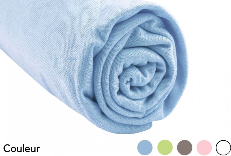 Drap Housse en Coton Bio pour lit bébé - 60x120 cm - Bleu nuit