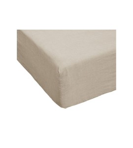 Drap Housse 180x200 cm Lin Français Sable