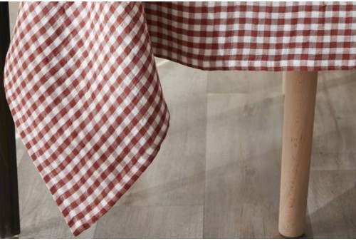 Nappe vichy en 100% gaze de coton - 150x250 cm - vickie