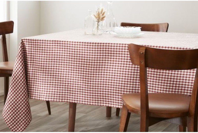 Nappe vichy en 100% gaze de coton - 150x350 cm - vickie