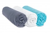 Drap housse 40x80 40x90 Coton Gris Blanc Turquoise (Lot de 3)