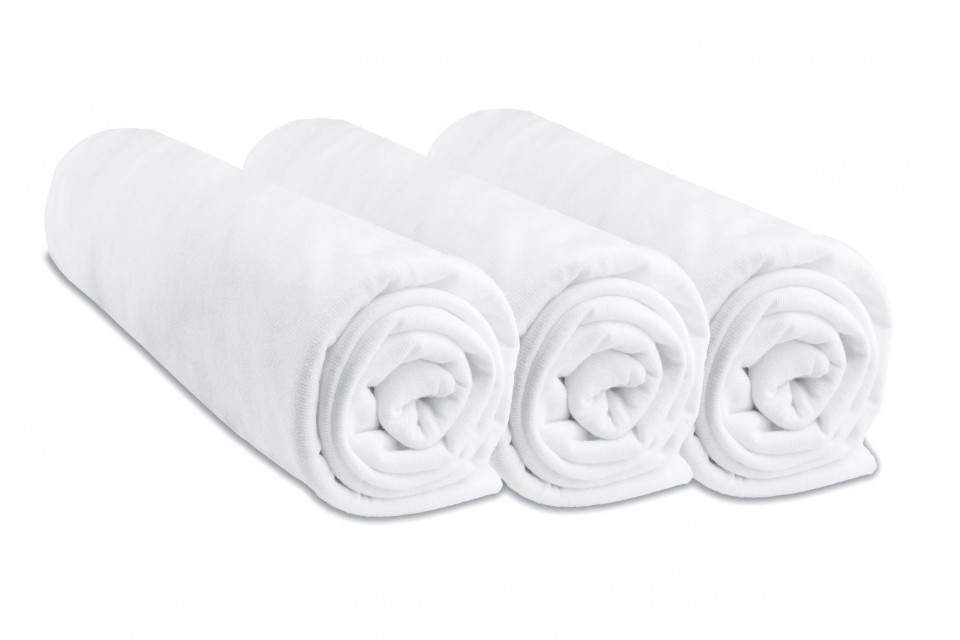 Lot de 3 Draps housse 70x160 Bébé Coton - Blanc