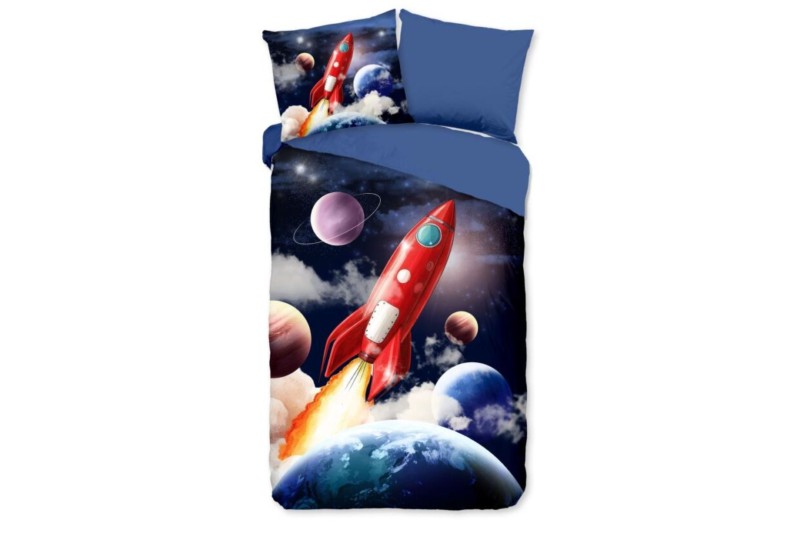 Parure de lit microfibre kids rocket - 140x200 cm pour chambre