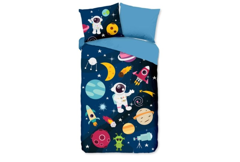 Parure de lit microfibre kids planets - 140x200 cm pour chambre