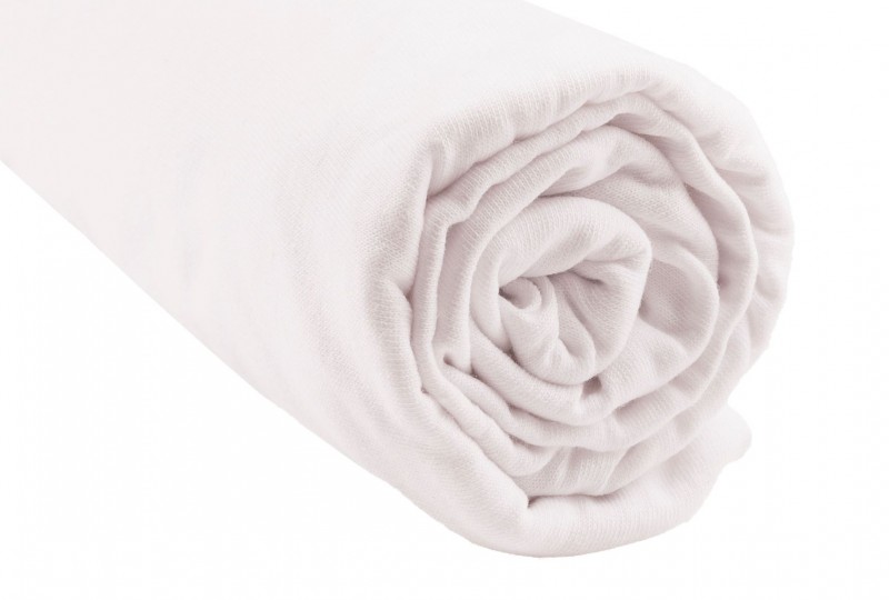 Drap housse 160x200 cm uni coton bio 57 fils Biolina blanc