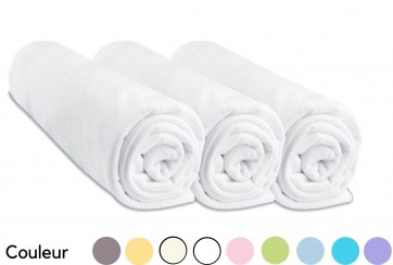 Lot de 3 draps housse 40x80 cm jersey coton