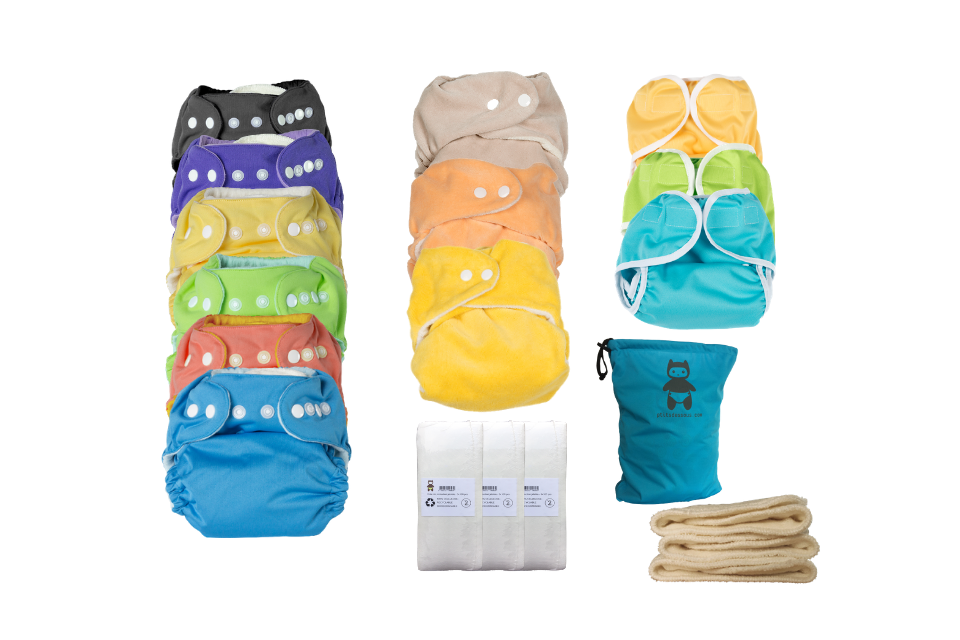 Pack Complet de Couches Lavables - Gros Dormeur - Taille Unique (3-15 kg)