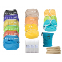 Pack Complet de Couches Lavables - Gros Dormeur - Taille Unique (3-15 kg)