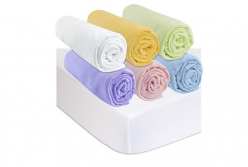 Drap housse 40x80 Bébé Coton Mixte (Lot de 6) + 2 Protèges-matelas