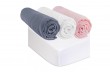 Lot de 3 draps housse jersey coton coloris fille - blanc rose et gris 40x80/90