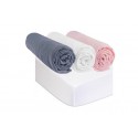 Drap housse 40x80 Gris Blanc Rose (Lot de 3) + 2 Alèses