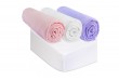 Lot de 3 draps housse jersey coton coloris fille rose blanc parme 70x140