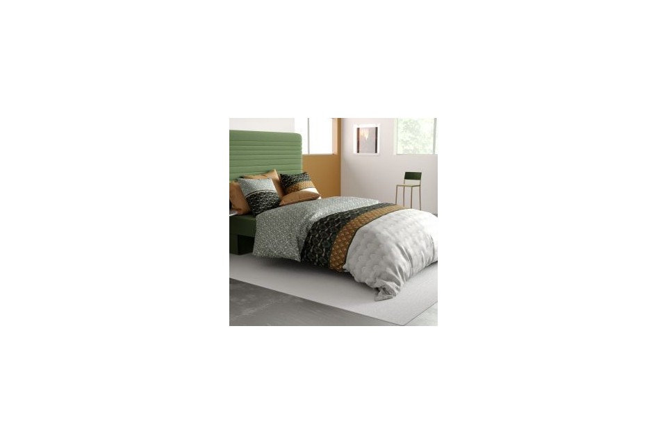 Parure de lit 240x260 cm 100% Percale de Coton 71 fils Keny