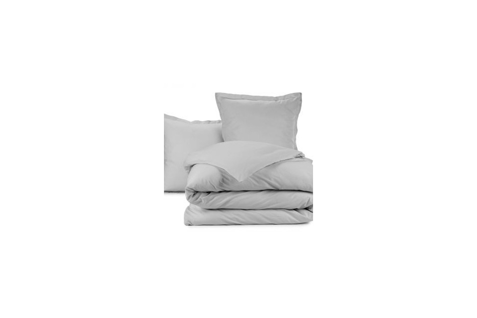Parure de lit 220x240 cm 100% Coton 57 fils Gris Clair