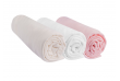 Lot de 3 draps housse fille coton rose blanc parme 70x160