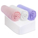 Drap housse 70x160 Fille Rose Blanc Parme (Lot de 3) + 2 Alèses