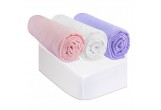 Drap housse 70x160 Fille Rose Blanc Parme (Lot de 3) + 2 Alèses