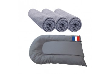 Matelas à langer bébé + 3 Housse matelas GRIS Coton