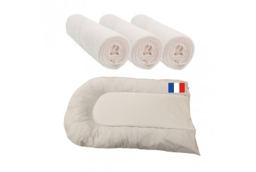 Matelas à langer bébé coton + 3 Housse matelas ÉCRU bambou