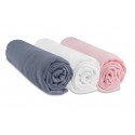 Drap housse 70x140 Bébé Coton Gris Blanc Rose (Lot de 3)